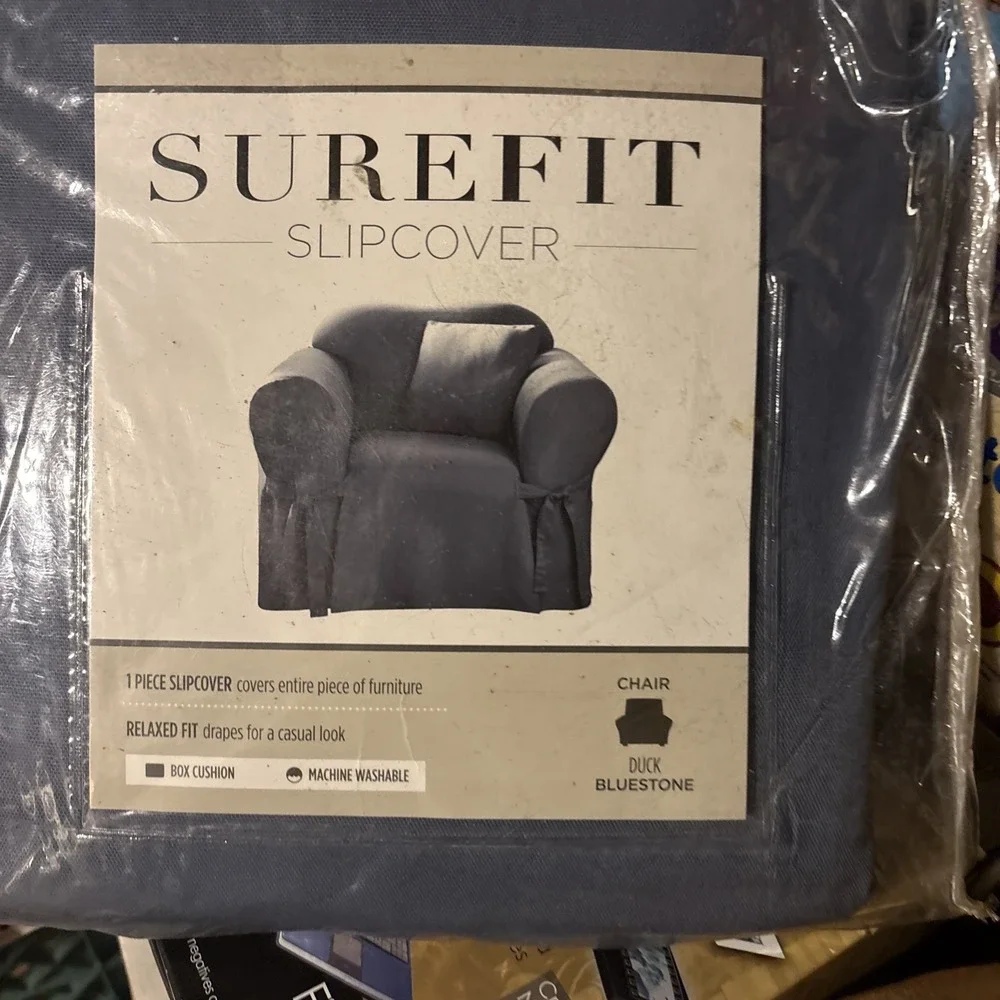 NEW Surefit  Duck Bluestone Chair Cover